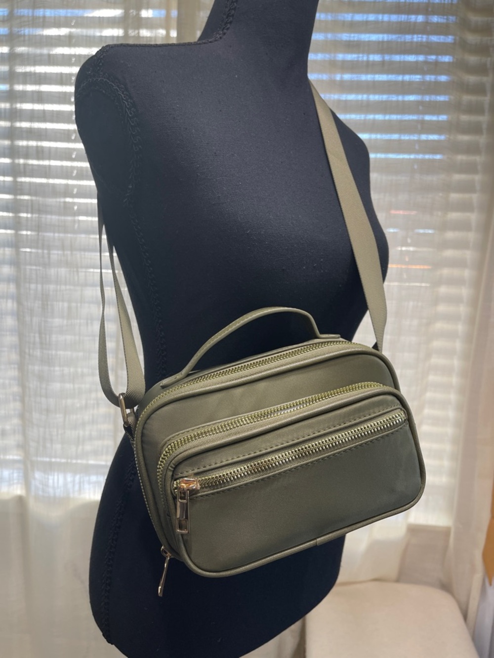 (New) Olive Green Crossbody Camera Bag